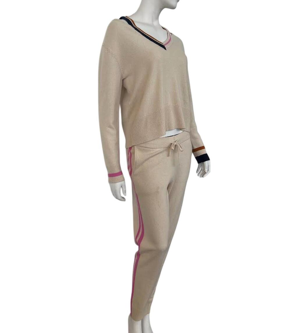 NEW MONROW women's knit and sweatpant set in beige